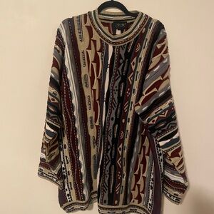 Vintage Men's Sweater with Multicolor Pattern- Coogi Style